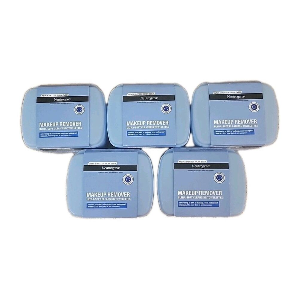 5 Neutrogena Makeup Remover Facial Cleansing Plant-Based Compostable Towelettes